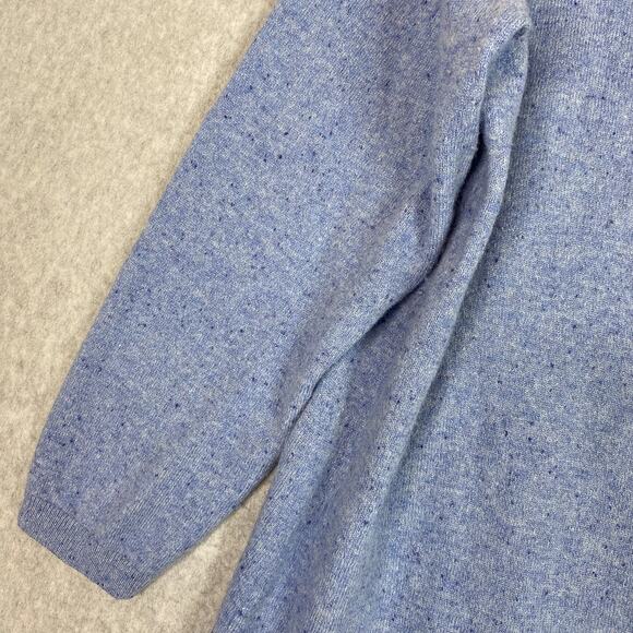 Lands' End Sweater Womens 2X (20W-22W) Blue Speckled 100% Cashmere Crewneck - Picture 4 of 10